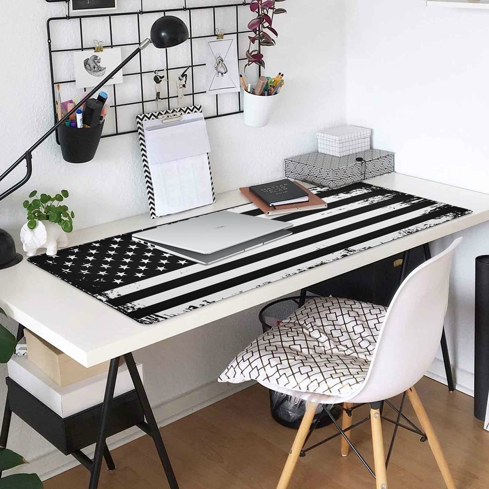 ALAZA Grunge USA Flag Gaming Mouse Pad - Extra Large 35.4x15.7 Inch Non-Slip Mat