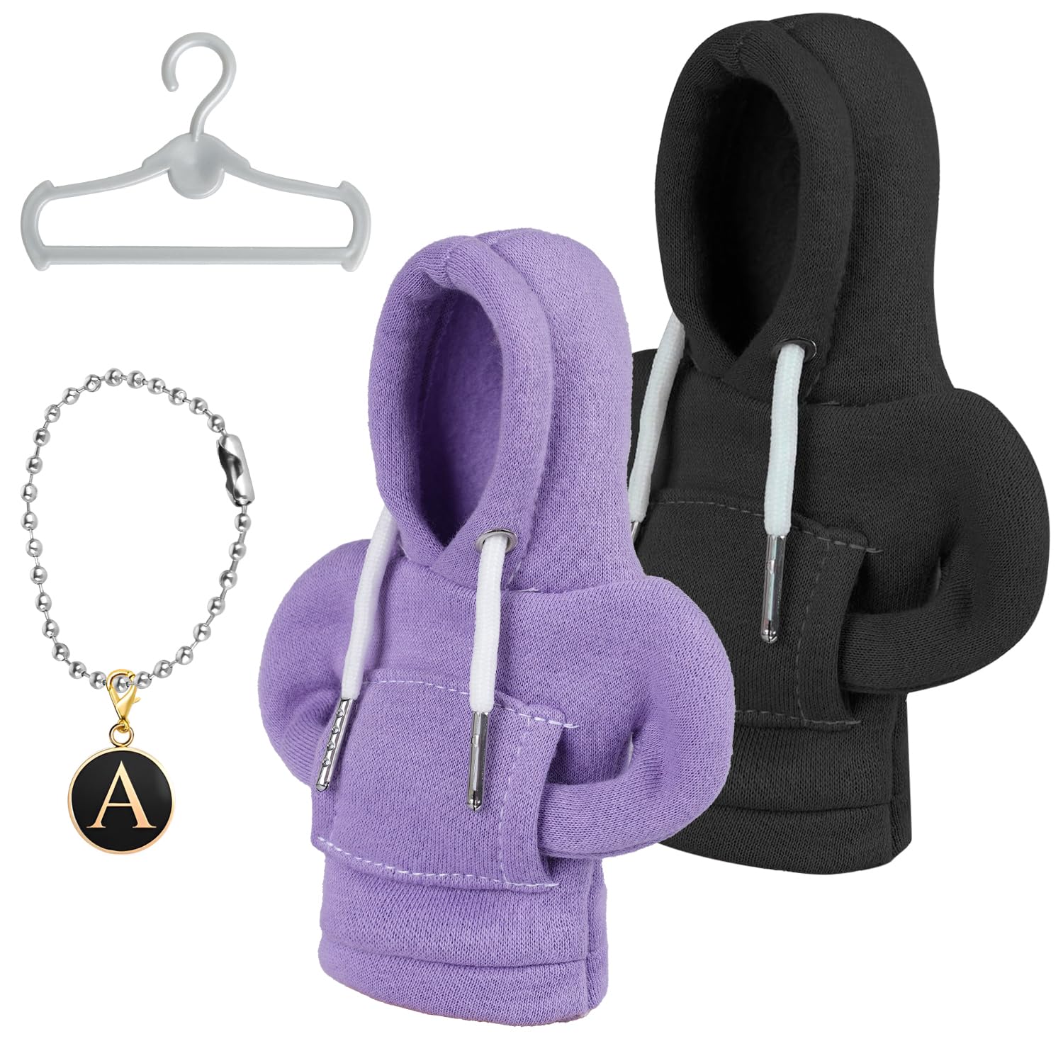 2PCS Felpa Con Cappuccio Pomello Del Cambio, Nero&Viola Copertura Del Cambio Per Auto Universale, Creatività Decorazione Pomello Cambio, Regali Per Accessori Interni Auto