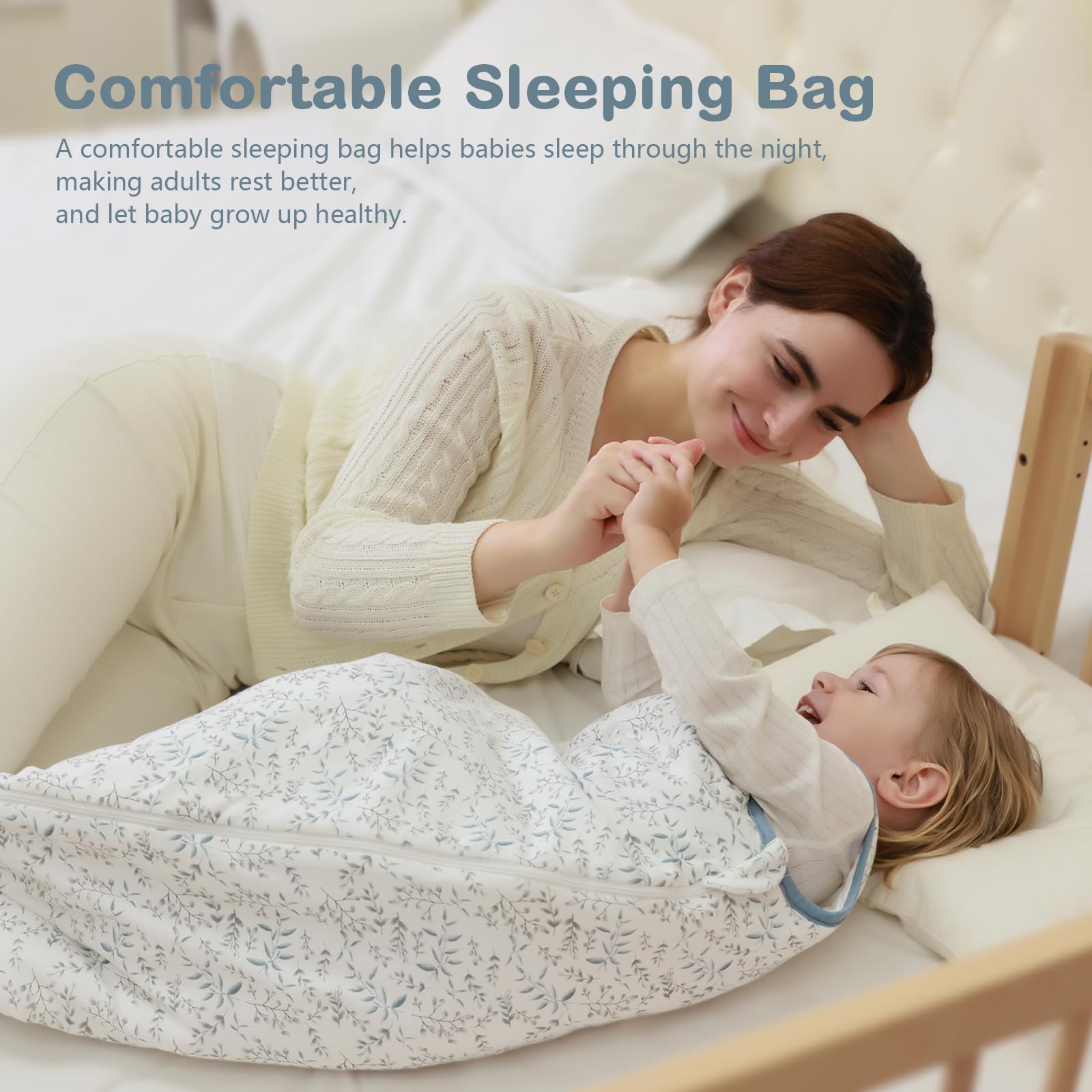 Mosebears Baby Winter Sleeping Bag Children's Sleeping Bag 2.5 Tog Sleeping Bag Made of 100% Cotton Various Sizes from Birth to Age 18 Months All Year Round Sleeping Bag - Image 2