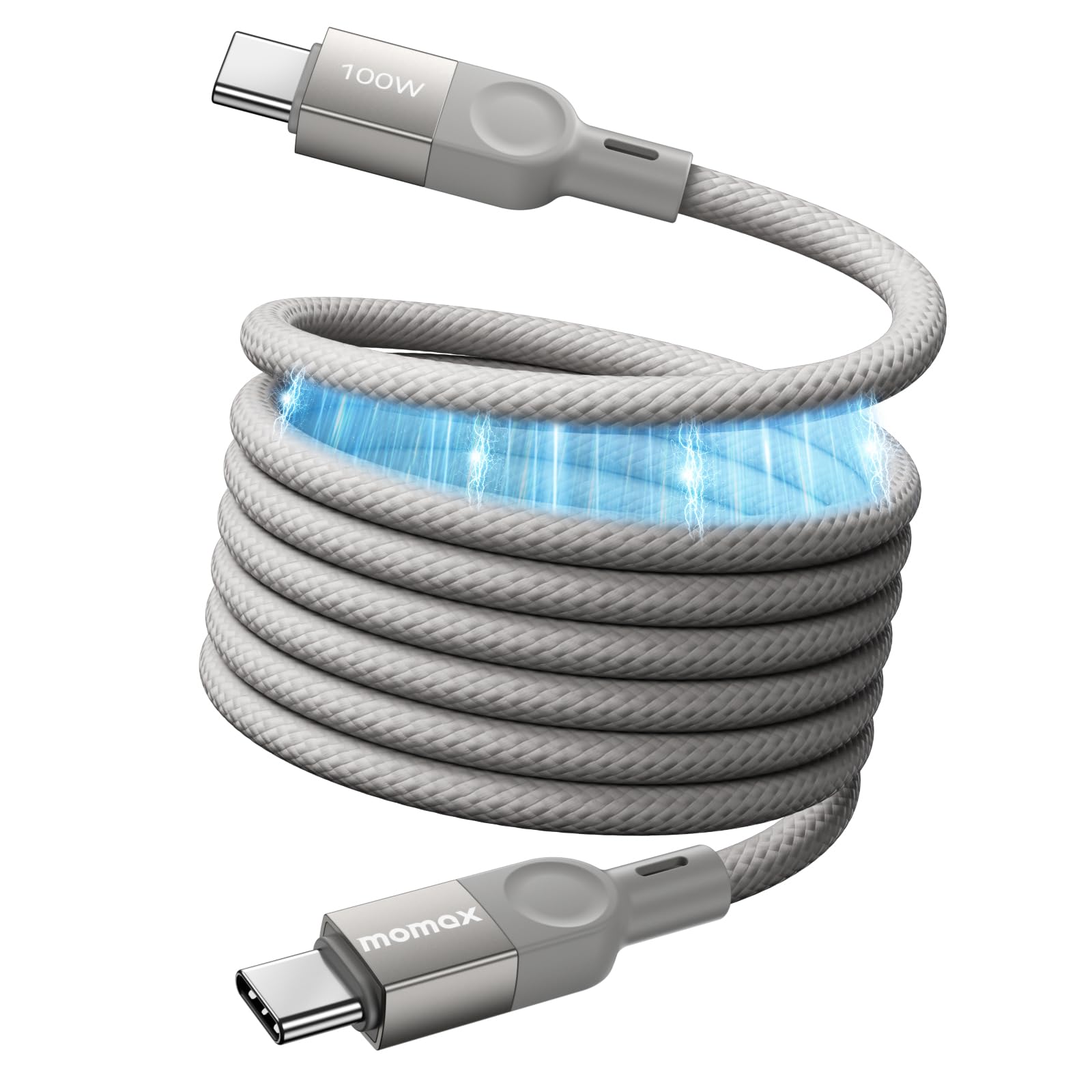 USB C Cable, Magnetic USB C to USB C Cable 100W, Type C to C Cable Fast Charging 6.6ft, High Speed Go Link USB C Data Cable 480mbps, Nylon Braided USB C Cord Compatible for iPhone 15, Samsung