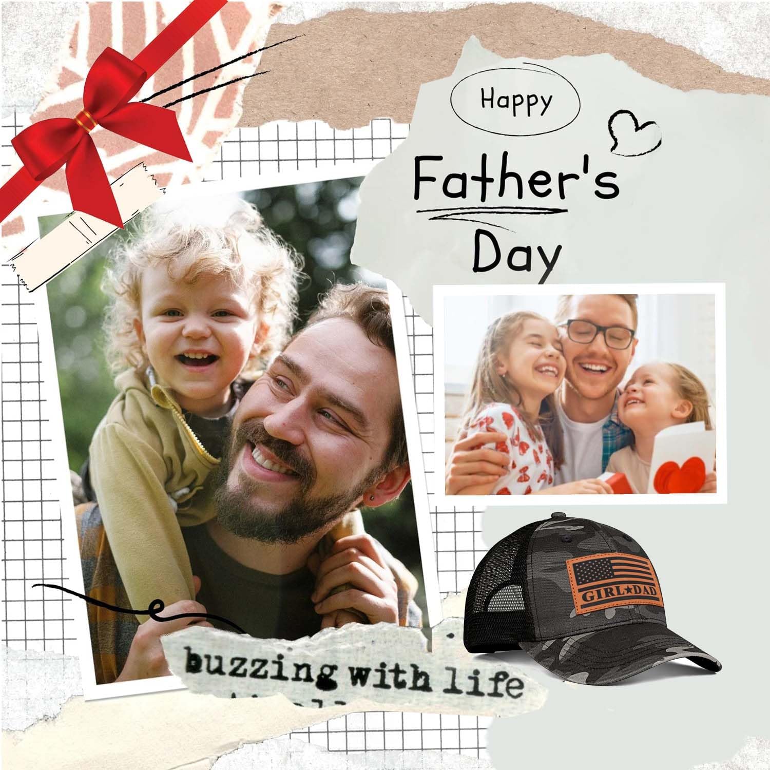 Girl Father Daddy Gifts Dad Hats for Men, Adjustable Dad Trucker Hat, Fathers Day Birthday Gifts from Daughter
