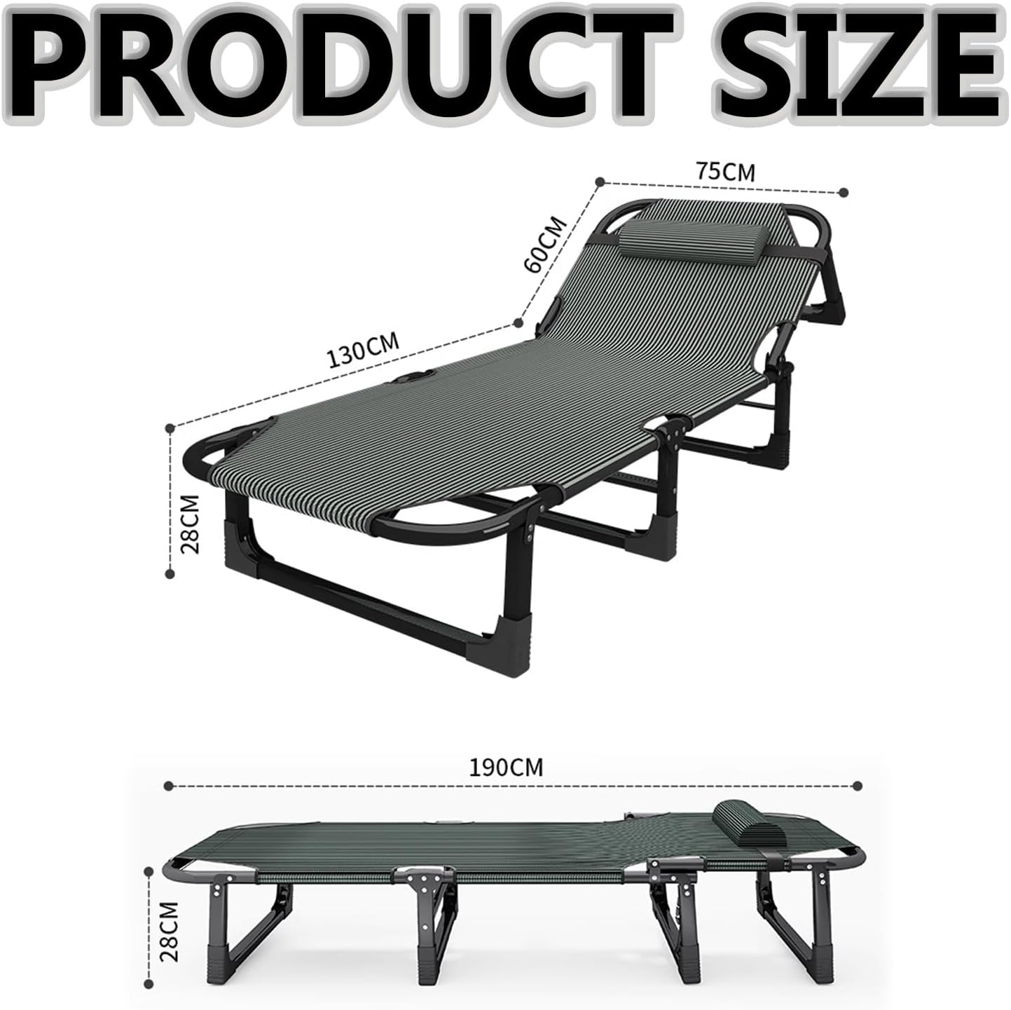 Folding Patio furniture Lounge Chairs with pillow,tanning chaise lounge outdoor,portable pool lounge chairs,adjustable backrest,Breathable Fabric,save space,strong and sturdy,for Beach, Yard.
