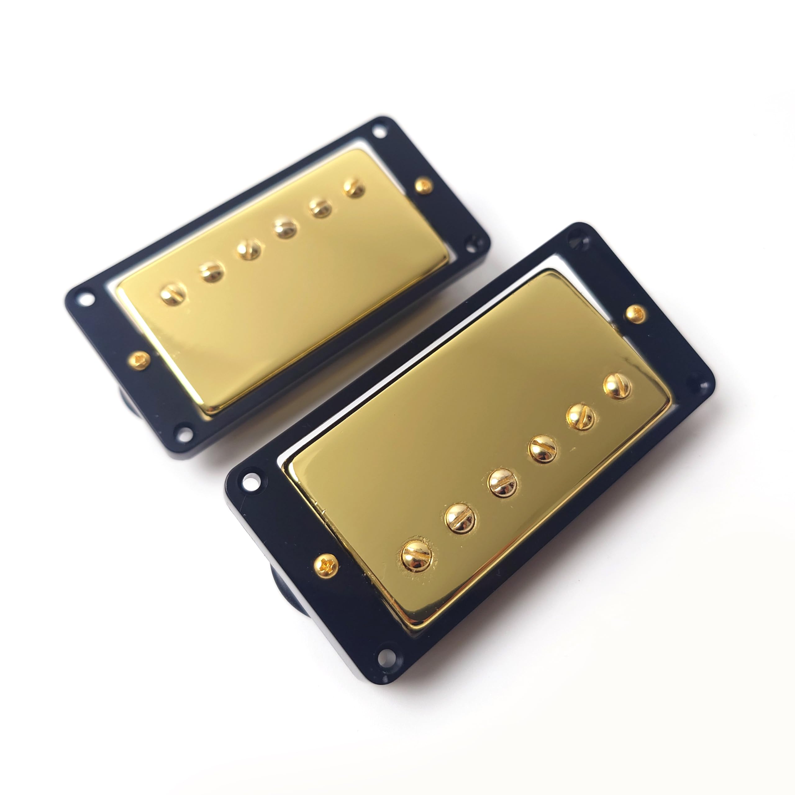 ProBucker Alnico 2 Humbucker zestaw przetworników złoty do przetworników Gibson Les Paul, przetworniki na szyję i mostek z 2-przewodowymi zaciskami szybkozłącznymi, wiązka przewodów 2V2T, ulepszenie