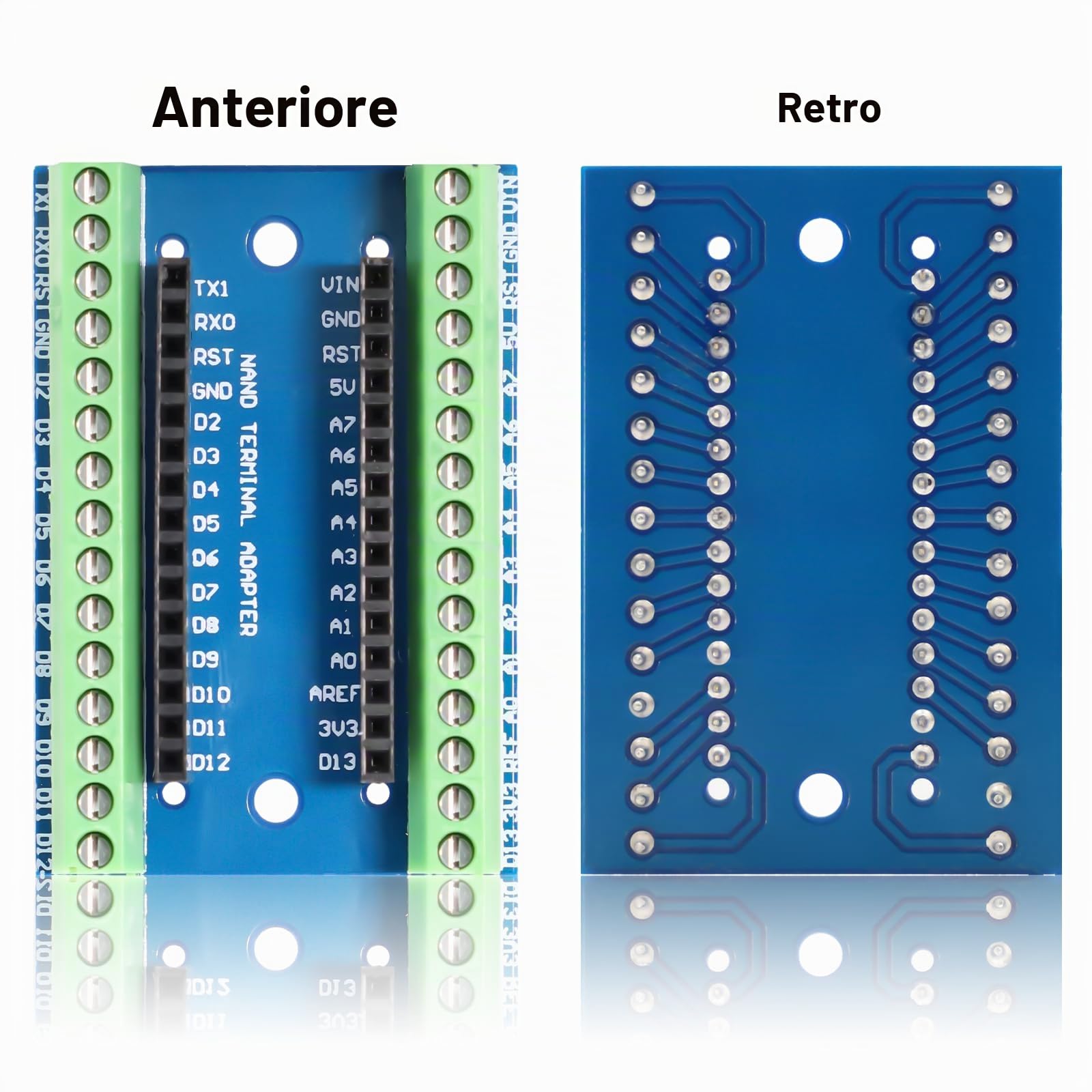 Kit Di 3 Schede Nano IO Shield V1.0 Con Connettori A Vite – Compatibile Con Arduino Per Prototipazione Elettronica DIY