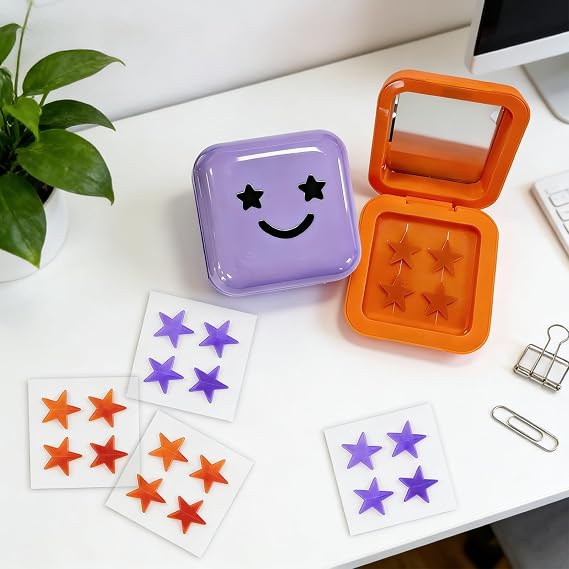 Star Pimple Patches, 128PCS Pimple Patches Stars with Small Clip