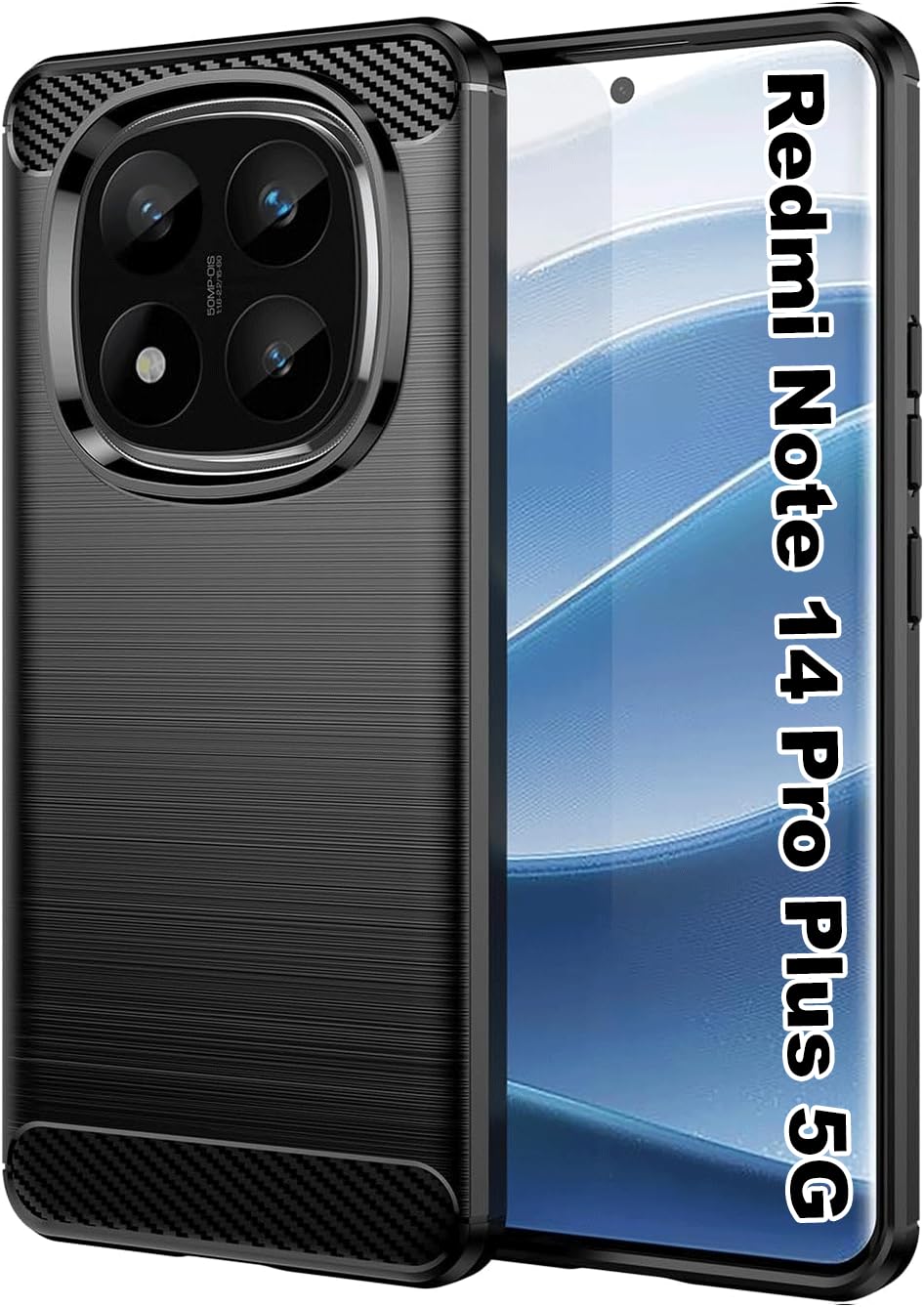 Custodia In Fibra Di Carbonio Per Xiaomi Redmi Note 14 Pro Plus 5G – Cover Posteriore Antiurto, Morbida Al Tatto, Blu - 4