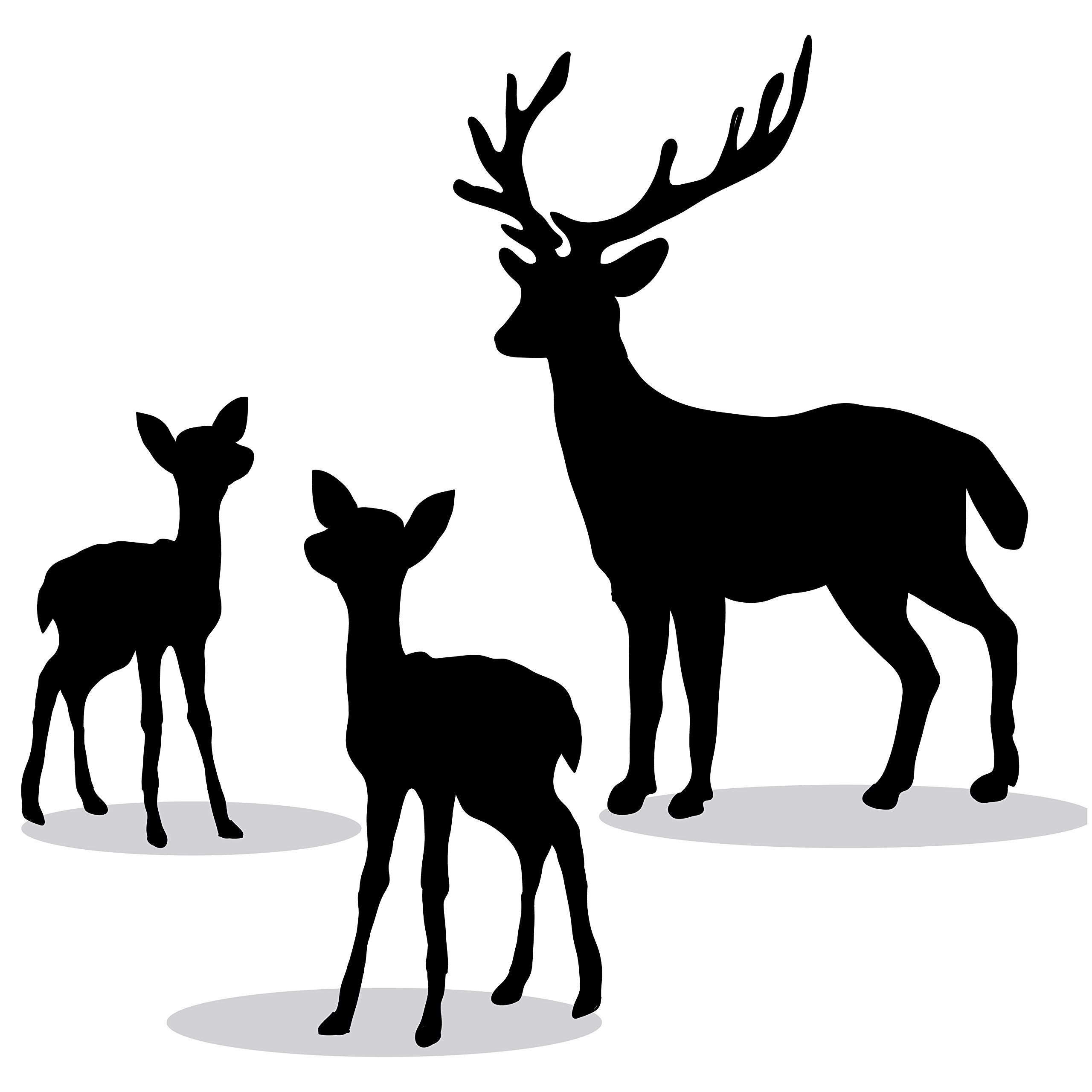 Newclew Deer Elk Family Vinyl Wall Decal Sticker Decor