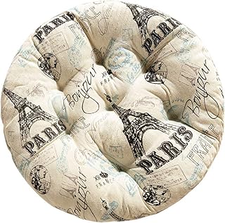 AWLLY Lujoso Cojines para Sillas De Redondo Algodón Cojines De Asiento De Espesar, con 2 Corbatas De Cuerda Y Lavable En La Lavadora, para Sillas De Jardín, Balcón, Terraza,Iron Tower,40X40CM