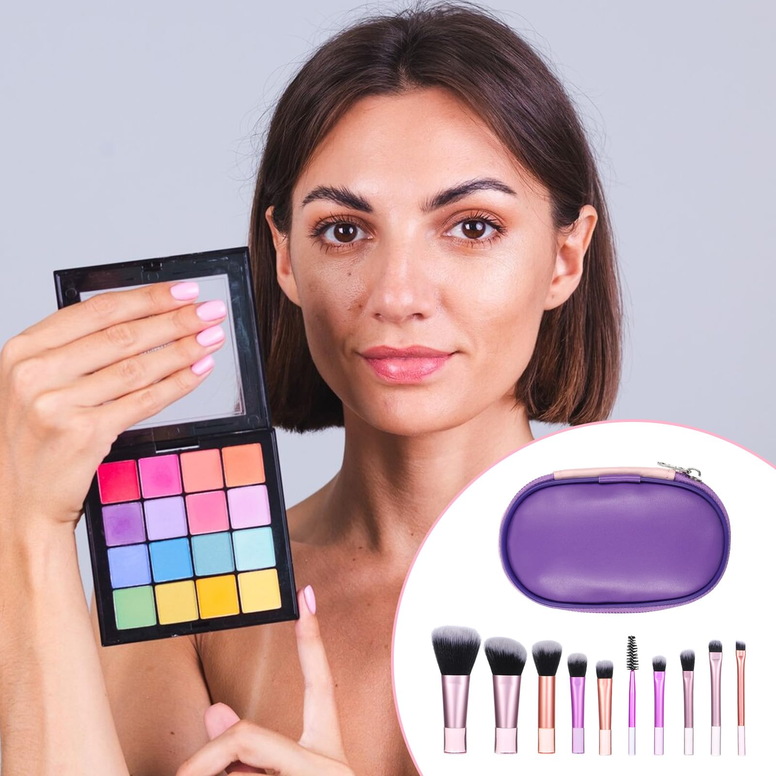 Mini Travel Makeup Brush Set including Pouch - Image 4