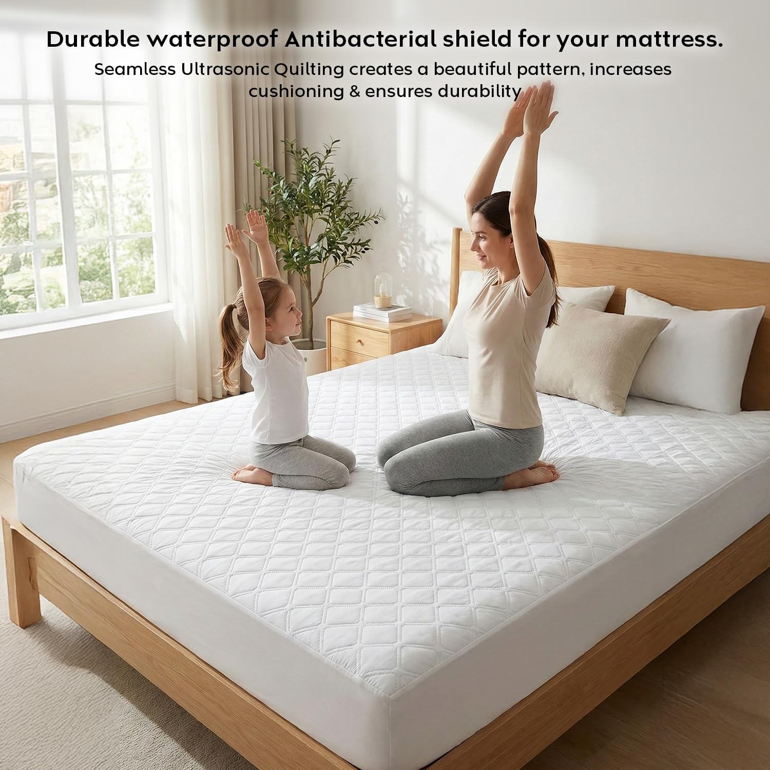 Ayka Waterproof Queen Mattress Protector - 100% Cotton -8