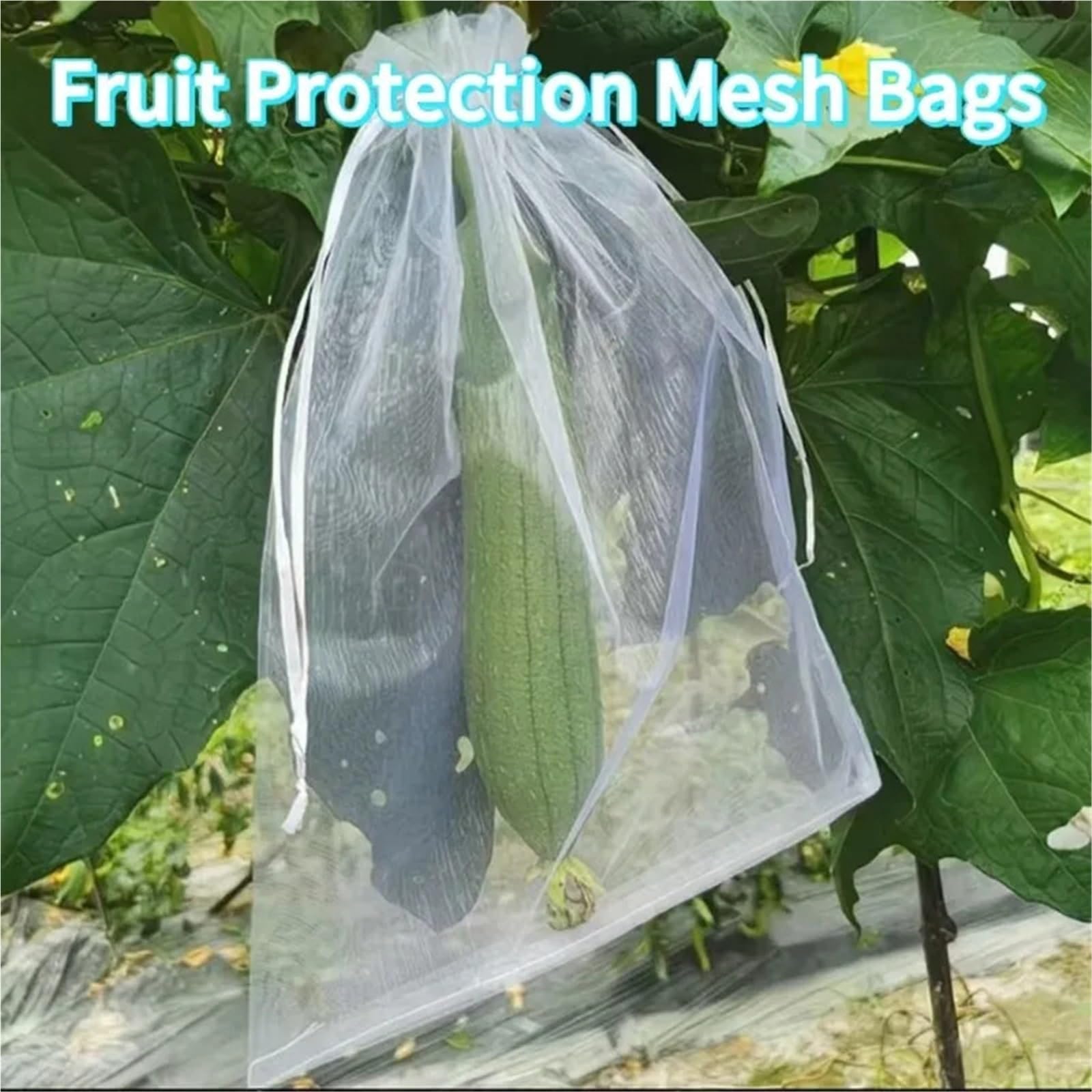 Bolsa Protección para Frutas Bolsas de Malla Reutilizables for protección Frutas, Cubiertas Barrera contra plagas con cordón for Suministros jardín y Plantas, 50-200 Uds(Red,15x20cm-200pc)
