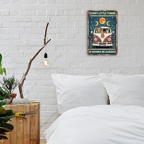 Miniatura 5 de Póster de pared retro hippie, cartel de metal vintage, perfecto para habitaciones temáticas de los años 70 y colecciones de pósteres geniales,