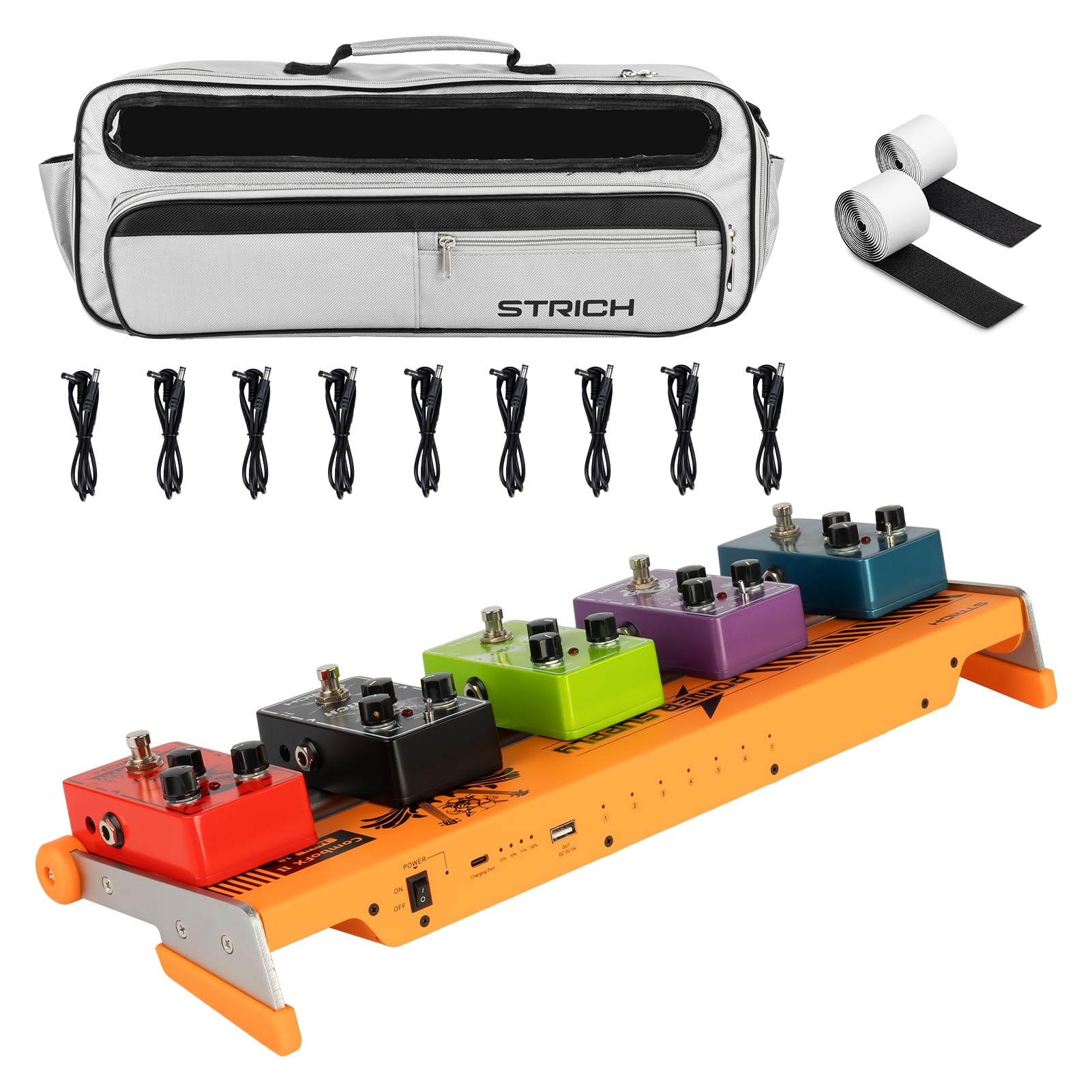 Amazon.com: STRICH ComboFX Pedal Board with Built-in 10000mAh