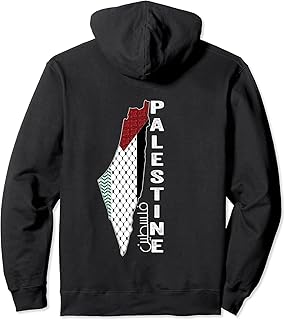 Palestine Map Arabic Palestinian Keffiyeh Free Palestine Pullover Hoodie