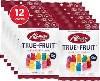 Albanese World's Best True to Fruit™ – American Favorite Fruits Gummies, 5oz Bag (Pack of 12), Individually Wrapped Soft & Chewy Candy Snacks