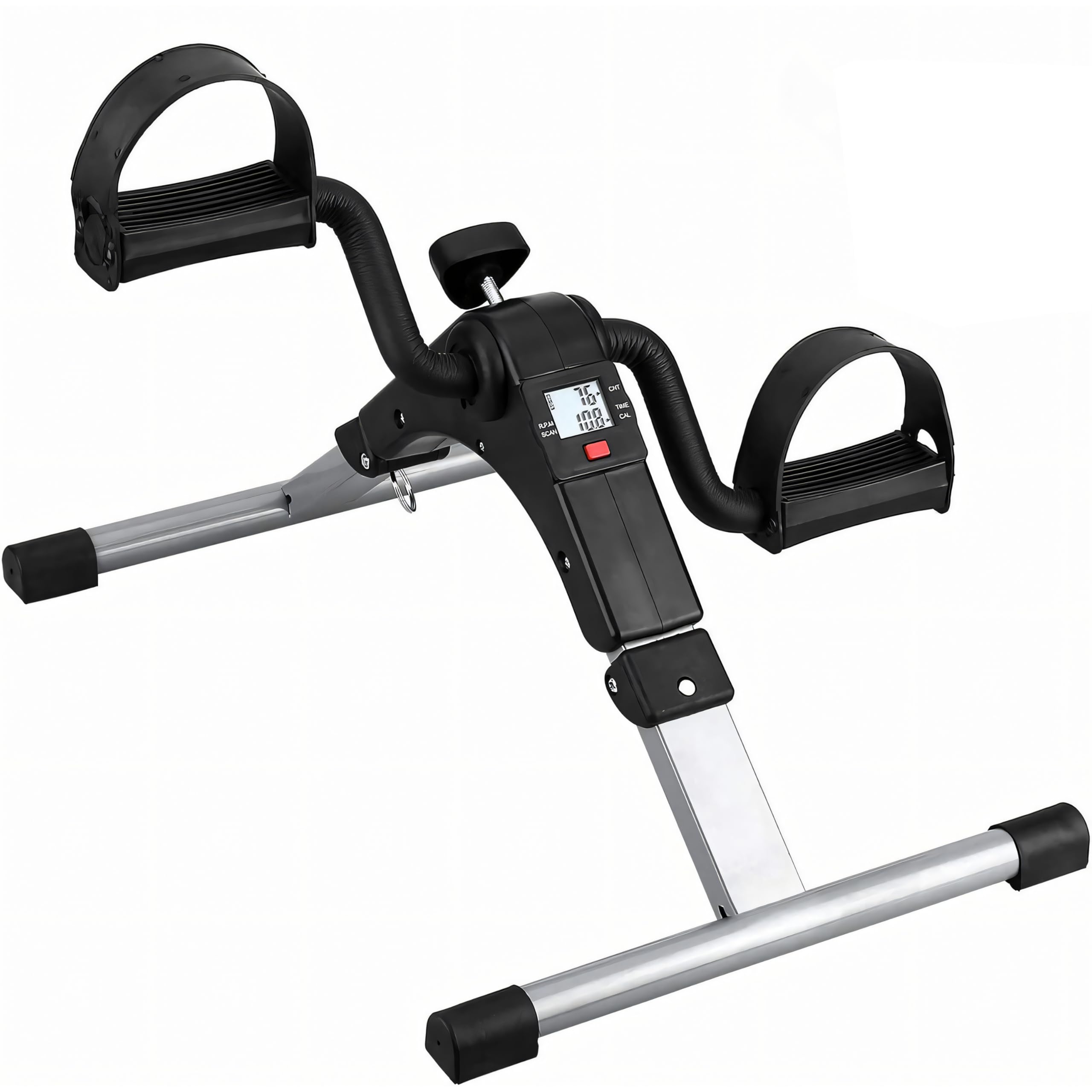 Retoo Pedaltrainer Mini Heimtrainer für Senioren – Leiser Arm- & Beintrainer mit LCD-Display, Einstellbarer Widerstand, Kompakt, Zuhause