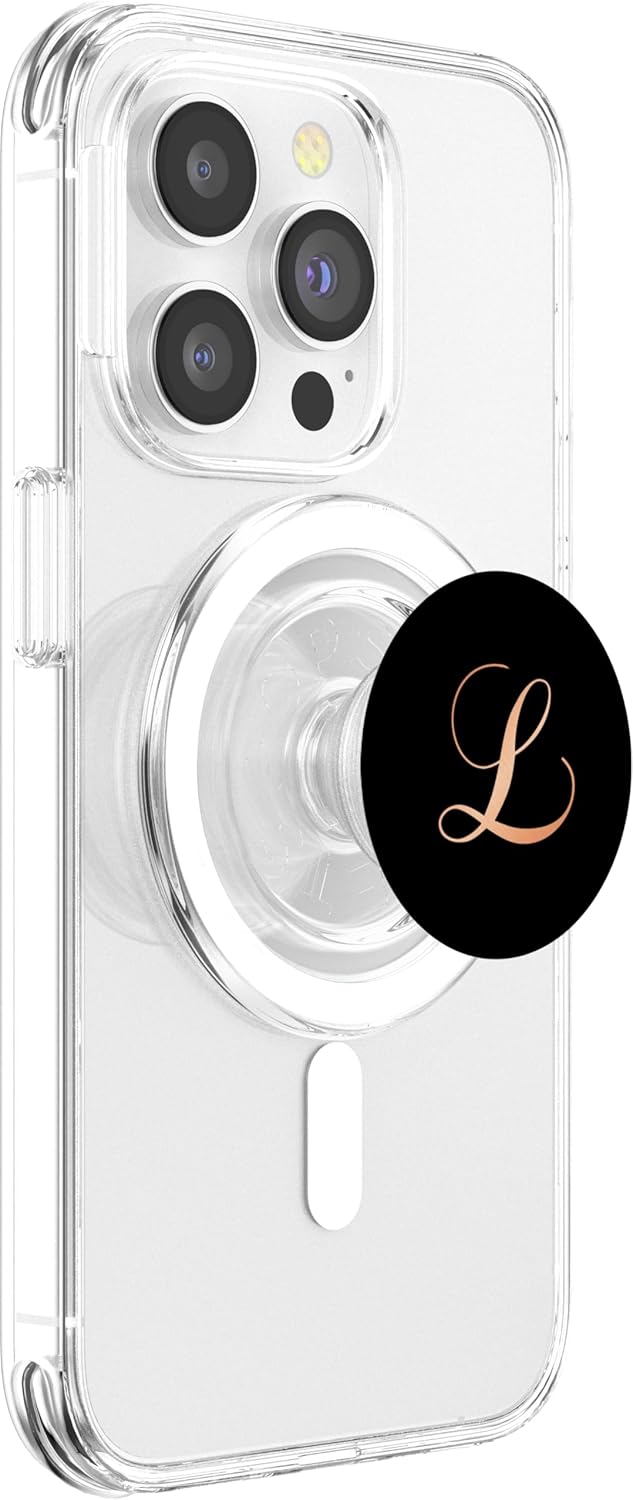 Letter L Gift Elegant Script Monogram Initial L PopSockets PopGrip: Swappable Grip for Phones & Tablets PopSockets PopGrip for MagSafe