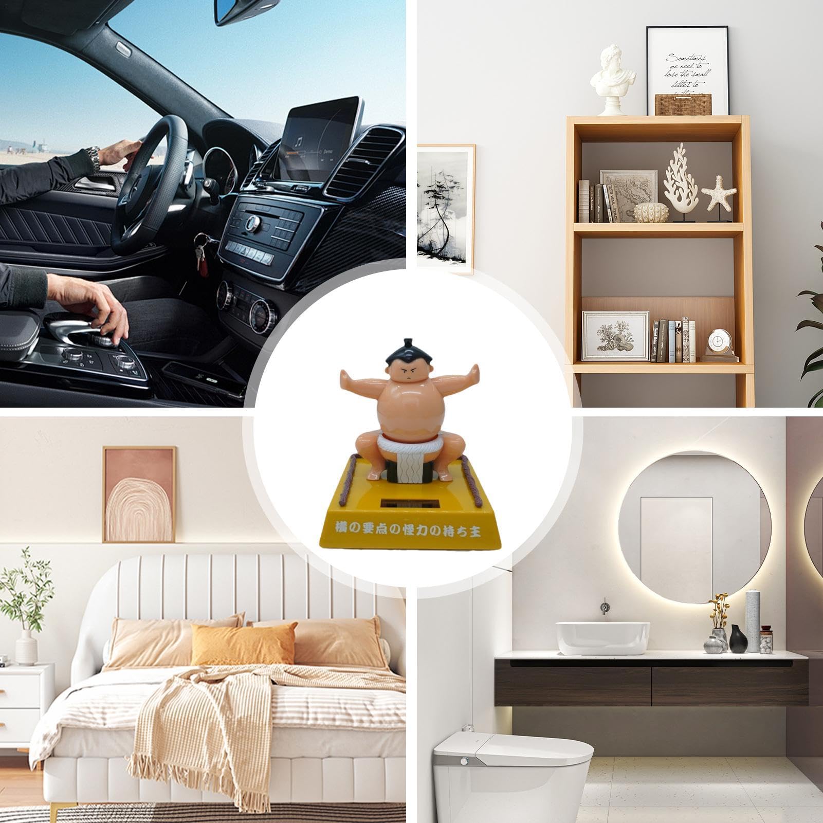 Amazon.co.jp: ソーラー相撲力士の置物、創造的な相撲ダンスおもちゃ