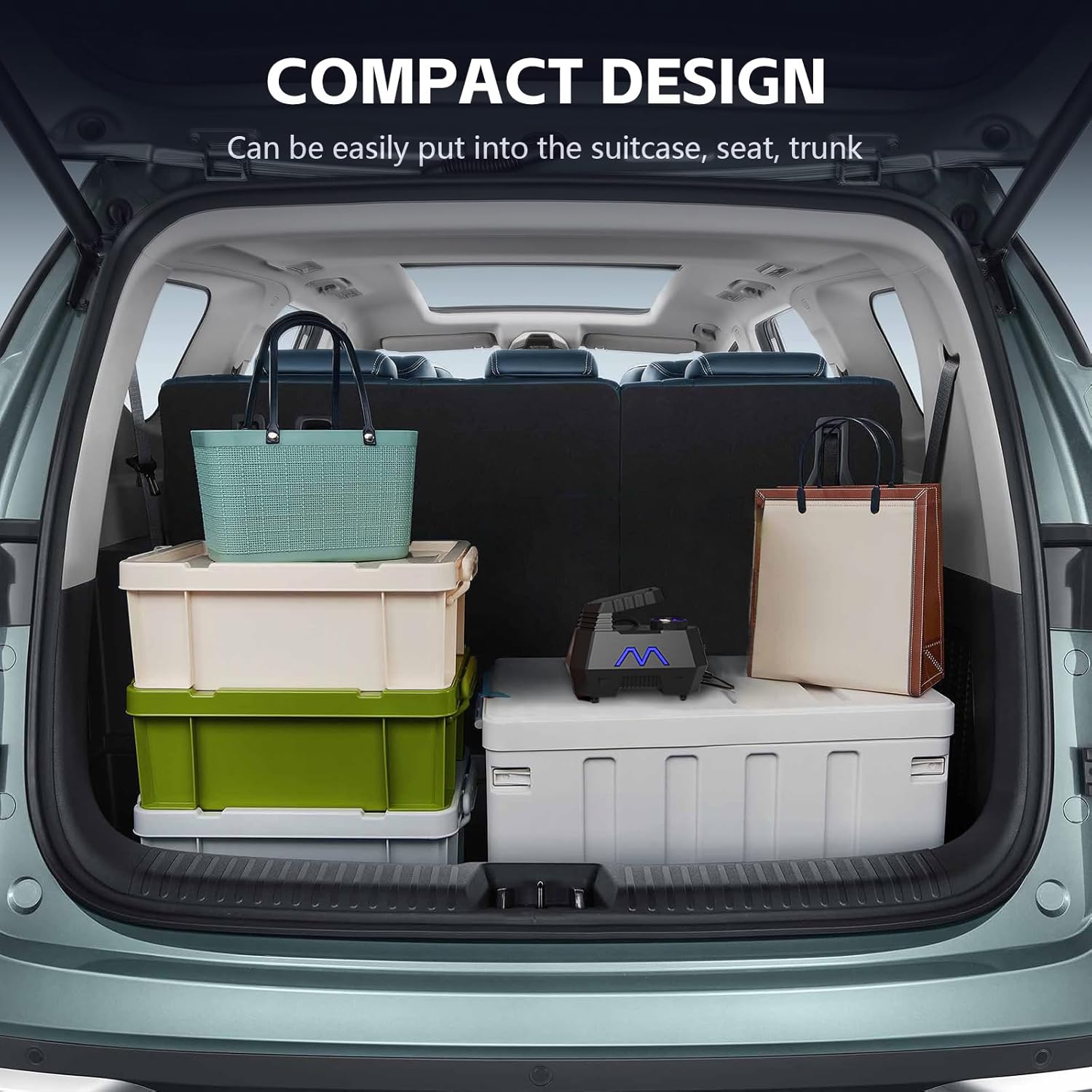 Tire Inflator Portable Air Compressor, 150PSI Tire Air Pump for Car Tires, Car Accessories, Auto Pump 12V DC with Digital Pressure Gauge and LED Light for Motorcycle, Bicycle, Ball-Blue - Image 9