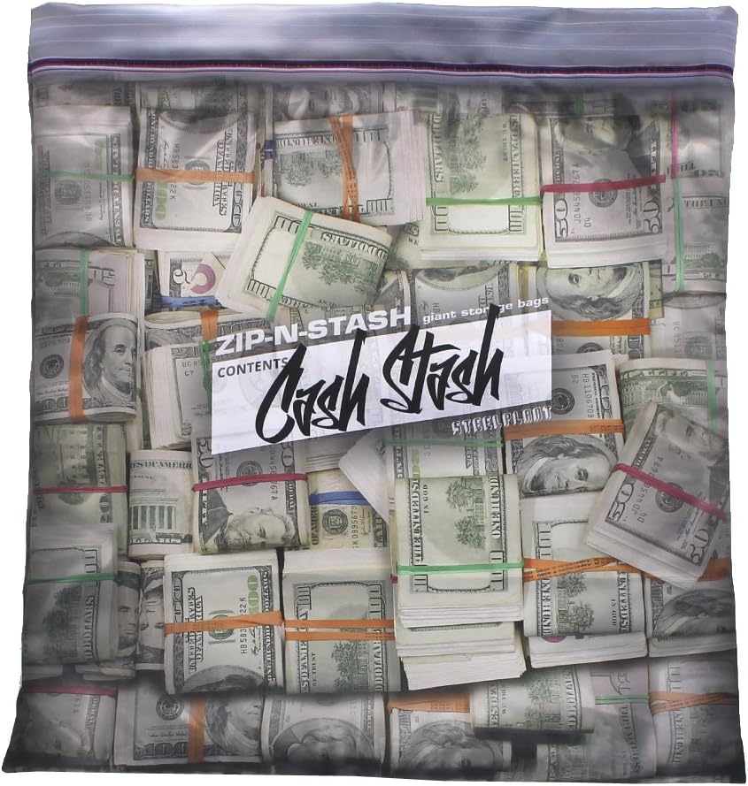 Cash Stash - Cash in Ziplock Pillowcase,Money Green,17Wx19H inch case for a 18" - 20" insert
