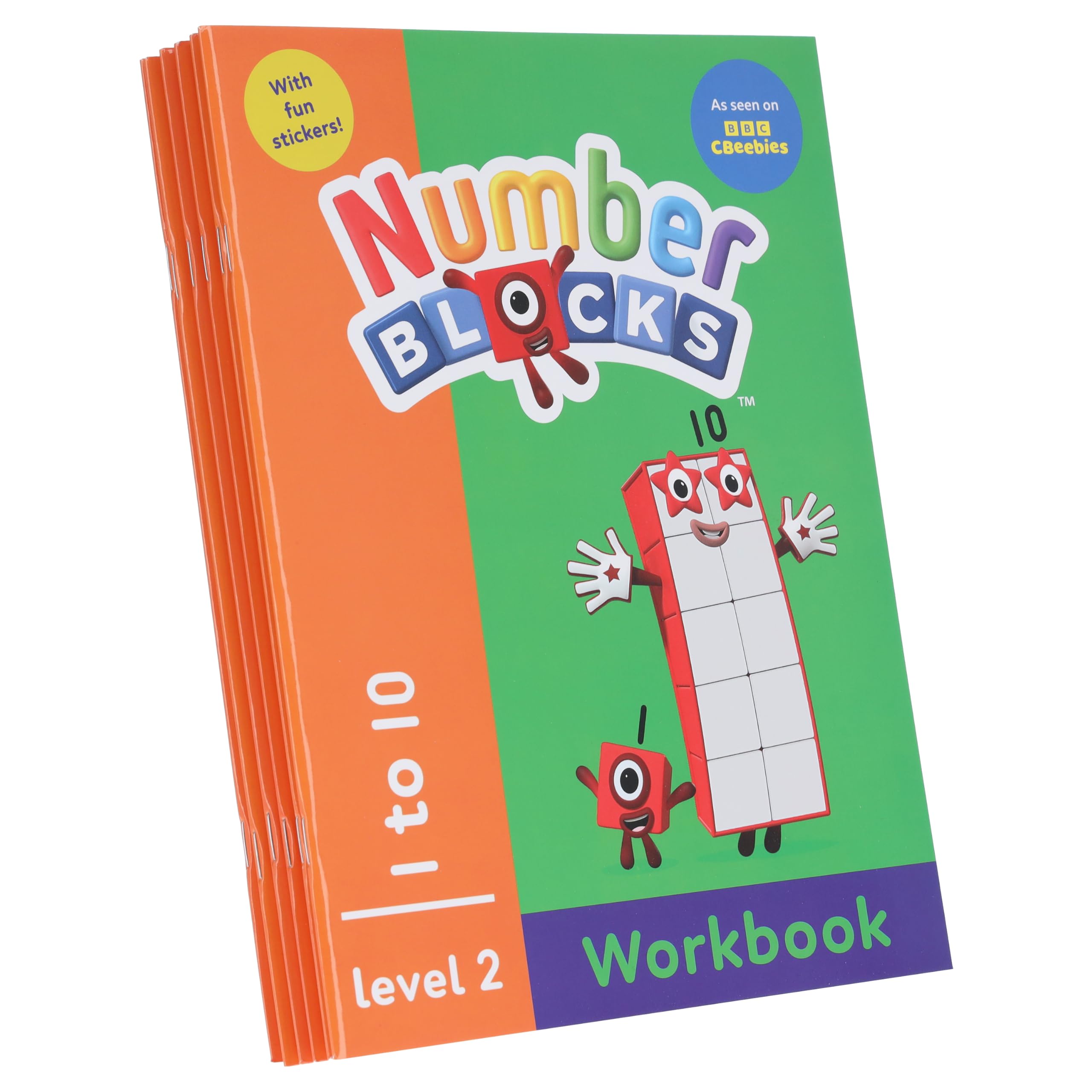 Sweet Cherry Publishing Orange Numberblocks And Alphablocks (Orange: Level 2) Collection 6 Workbooks Set With Fun Stickers - Ages 3-5 - Paperback