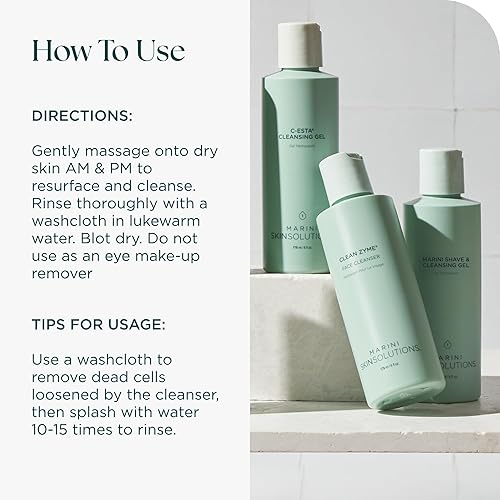 Miniatura 4 de Marini SkinSolutions Clean Zyme - Limpiador facial exfoliante con enzimas proteolíticas (papaína de papaya verde sin madurar) - Libre de crueldad