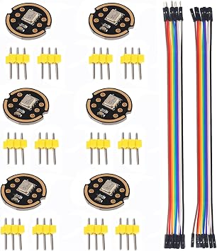 6pcs INMP441 Omnidirectional Microphone Module High Precision 24 Bit Data I2S Interface Digital Output High Sensitivity with 10 Pin Jumper Cable M/F F/F