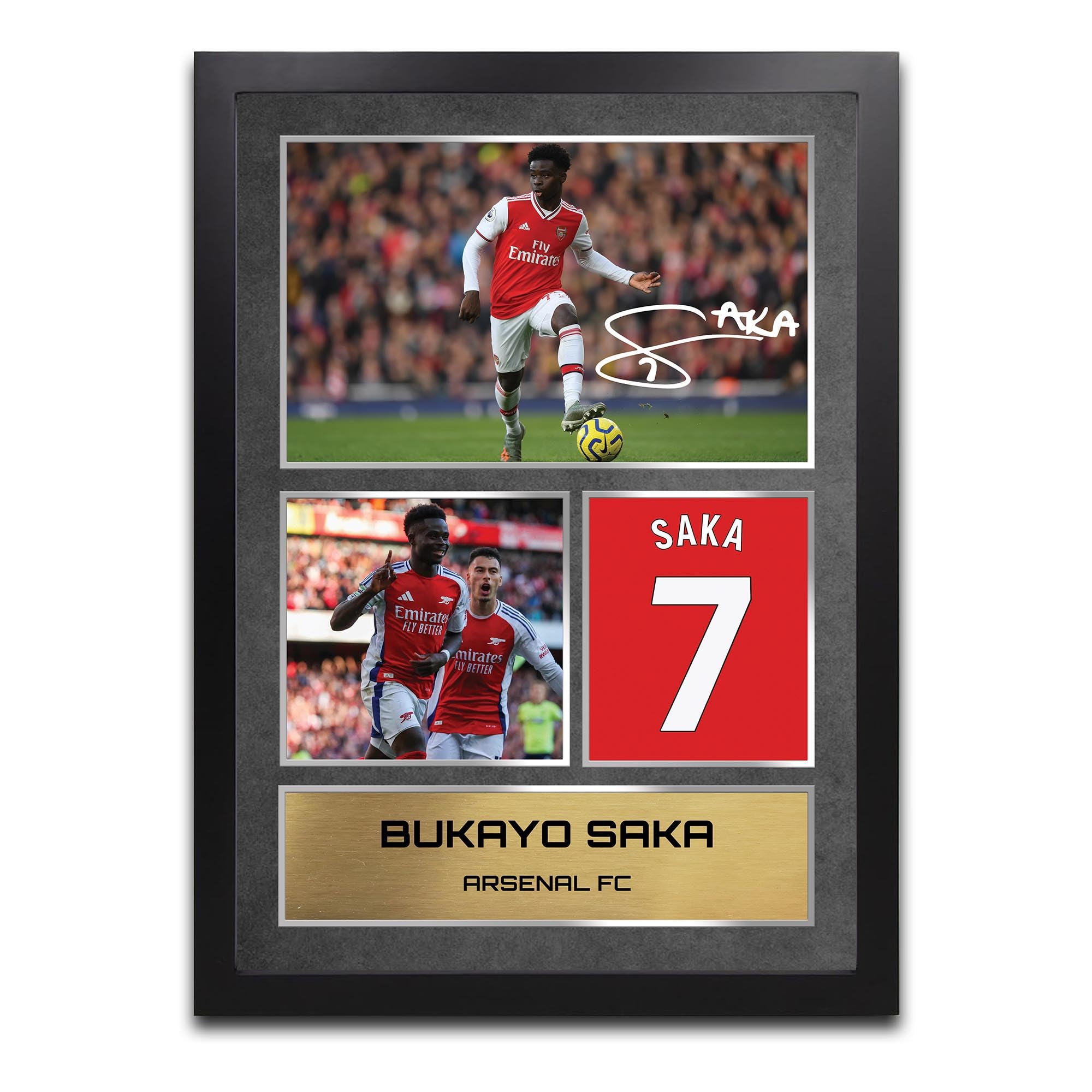 Saka Arsenal Signed Framed - Autograph Print Football Memorabilia A4 Framed