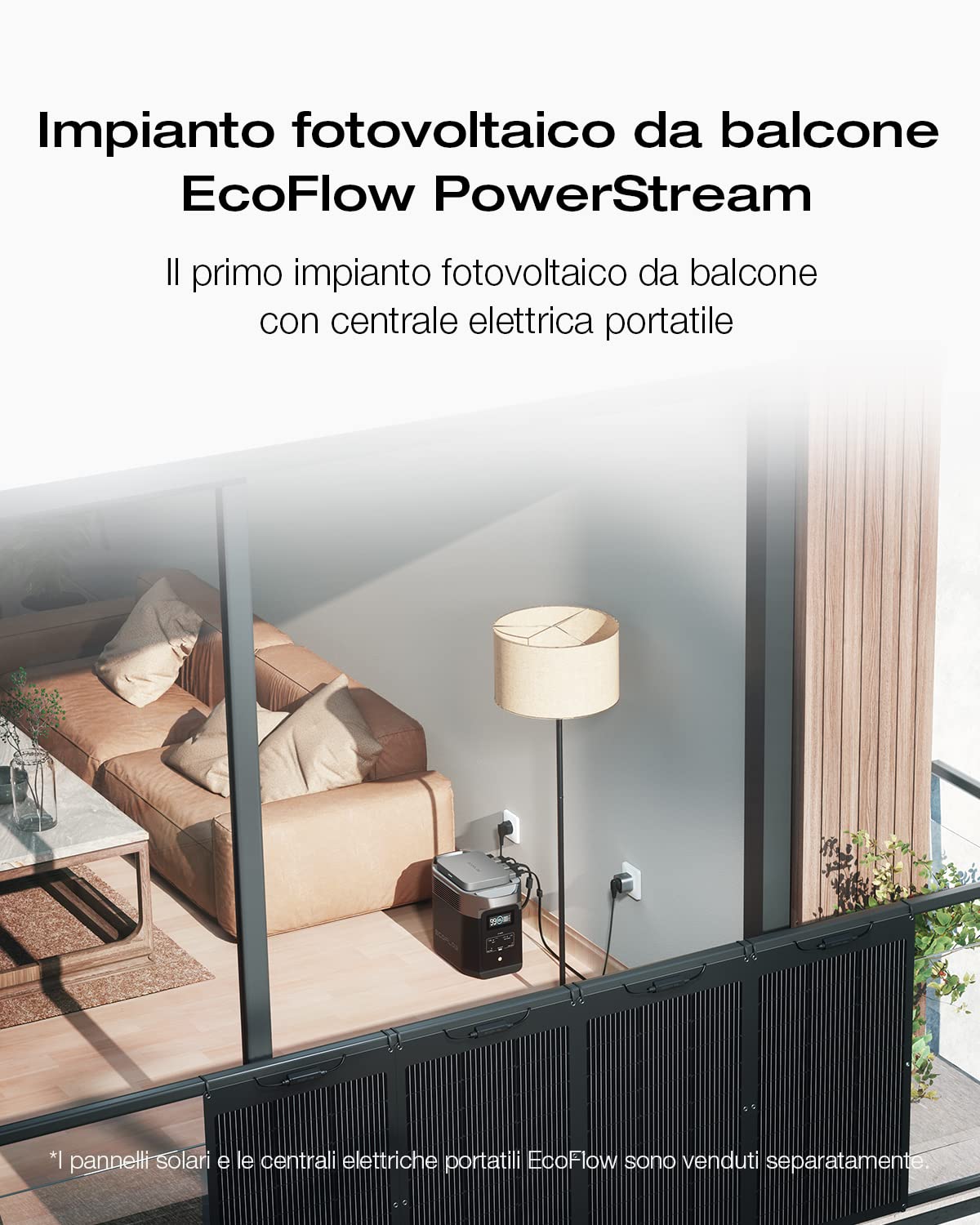 EcoFlow PowerStream Micro inverter 600 W, aggiornamento gratuito a 800 W, inverter solare intelligente Wi-Fi per centrali elettriche da balcone, inverter PV per 2 pannelli solari, IP67