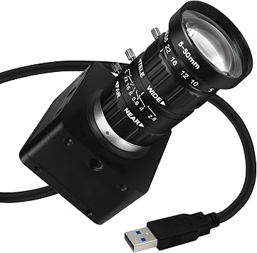 SVPRO USB3.0 Camera, 60fps High Speed 4K USB Camera, 8.3MP Manual Focus Webcam with 5-50mm CS Lens, 10X Zoom Streaming Cam UVC Plug and Play for Windows/Linux/Mac/Android