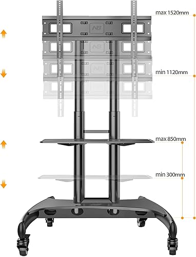 Miniatura 6 de North Bayou Universal Mobile soporte universal para carro de TV con soporte para pantallas de panel plano plasma LCD LED y pantallas de 32 a 65