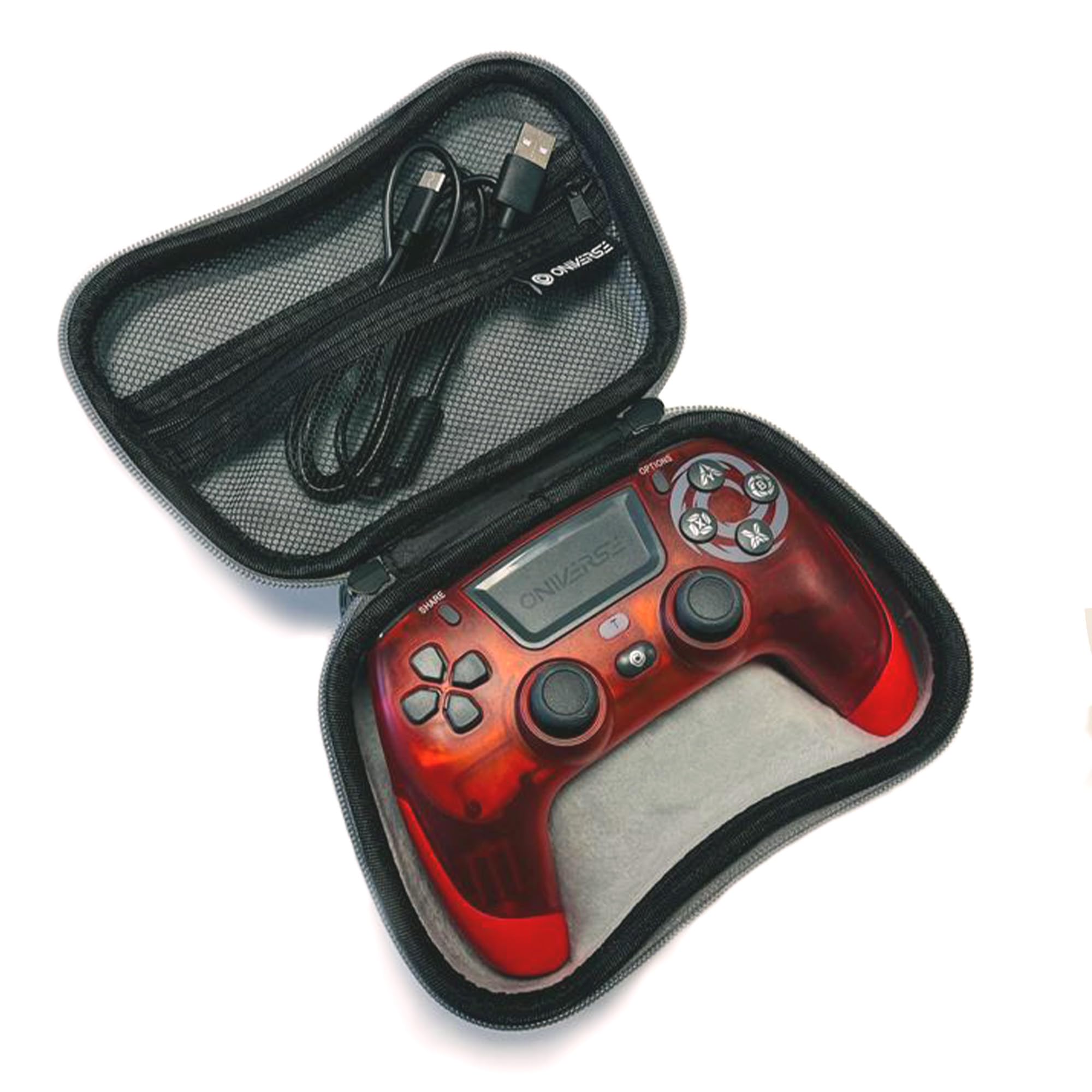 Funda de Protección Universal para Mandos de PS5, PS4, Xbox One Series X|S, con Asa, a Prueba de Golpes, Interior de Terciopelo Resistente a los Arañazos, Compartimento para Accesorios