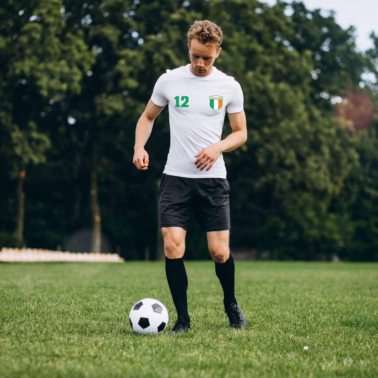 lepni.me Mens Ireland Football Shirt Your Name Number Irish Flag Badge Personalized Jersey Custom Soccer World Cup 2022