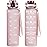 OLDLEY Water Bottle, 32oz Motivational Sports Water Bottle with Time Marker - Times to Drink - Tritan, BPA Free, Wide Mouth Leakproof, Peach (1 Bottle)