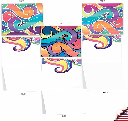 Miniatura 8 de The Best Card Company - 10 coloridas tarjetas en blanco con sobres (4 x 5.12 pulgadas) - Papelería en caja para todas las ocasiones - Design Tunes