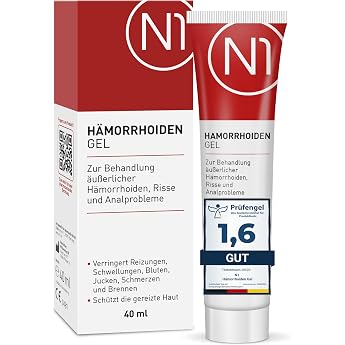 N1 Hemorrhoid Gel 40 ml - Hemorrhoid Ointment (Medical Device) | Relieves burning, pain, bleeding and itching - anti-inflamma