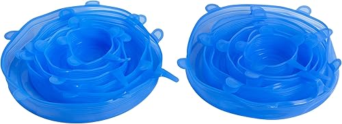 Sophisti-clean Cubiertas elásticas de silicona para alimentos, 12 unidades (círculos)