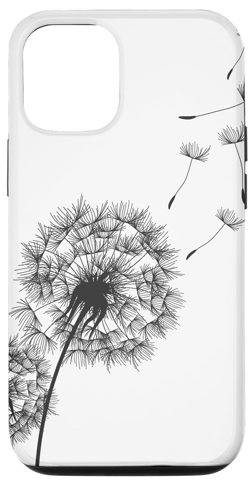 Dandelion Flower Art Pattern White Case for iPhone 12/12 Pro
