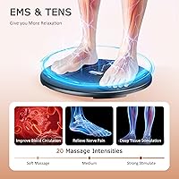 Vista 2 de KNQZE Foot Massager for Neuropathy, TENS + EMS Foot Stimulator for Circulation, 10 Modes + 20 Intensities, Wireless Remote, Neuropathy Pain Relief