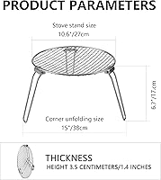 Vista 2 de RROMATELX Small Folding Camping Grill，304 Stainless Stee Portable Camping Stove，Campfire Grate，Heavy Duty Rack Camping with Carrying Bag for Outdoor