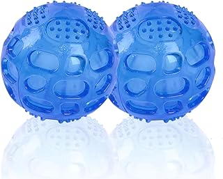 PJDH 2 Packs Dog Balls Dog Toys, Indestructible Dog Balls for Aggressive Chewers, Balls for Medium Large Dog, Squeaky Kong Ball for Training Playing Pet Toys, 3Inch Dog Toy Balls, Blue+Blue