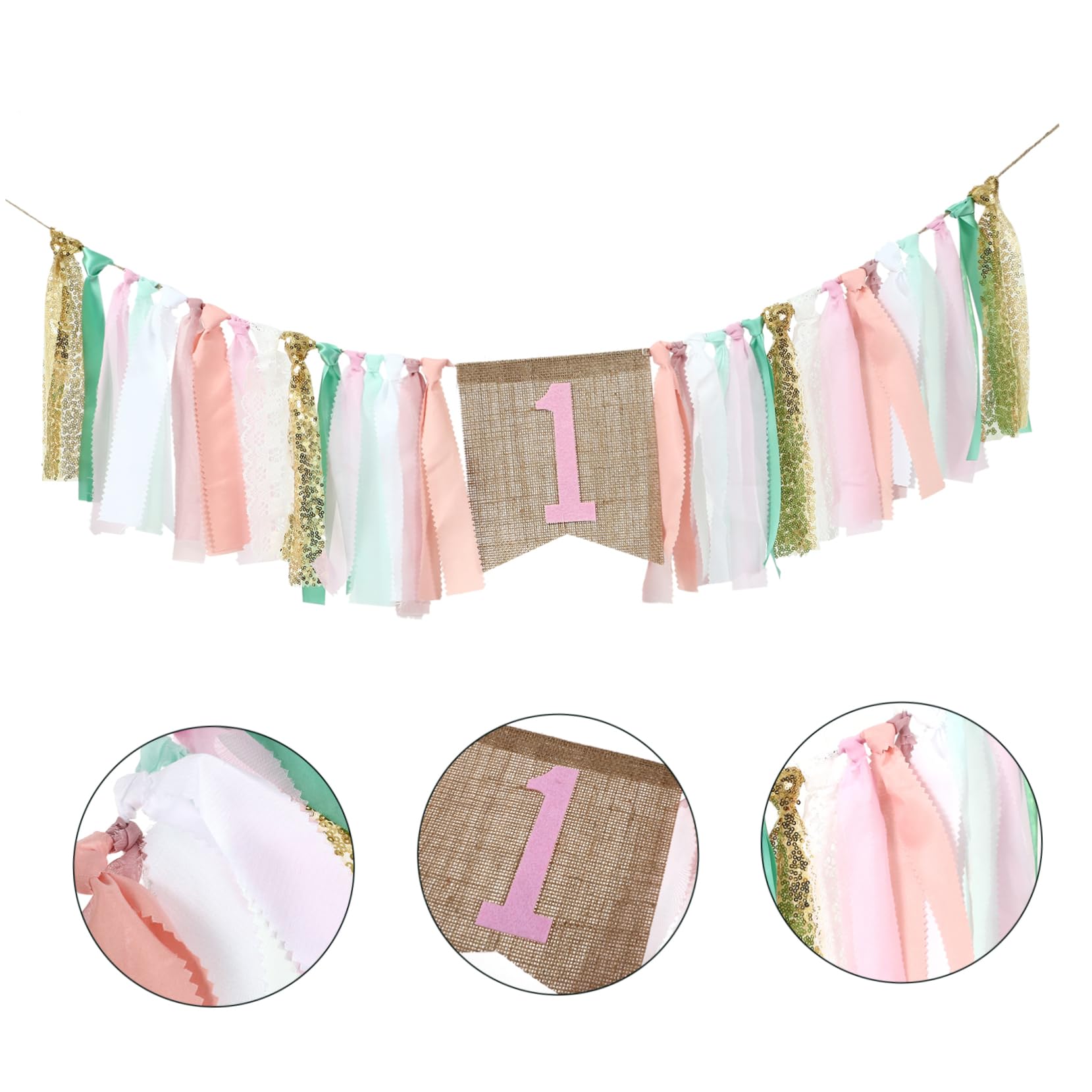 TOYANDONA 4 Piezas De Tela De Cumpleaños Niño Trona Fiesta Banner Silla Banner Foto Ornamento Pancartas De Cumpleaños Trona para Tronas Primer Cumpleaños Banner Foto Banner