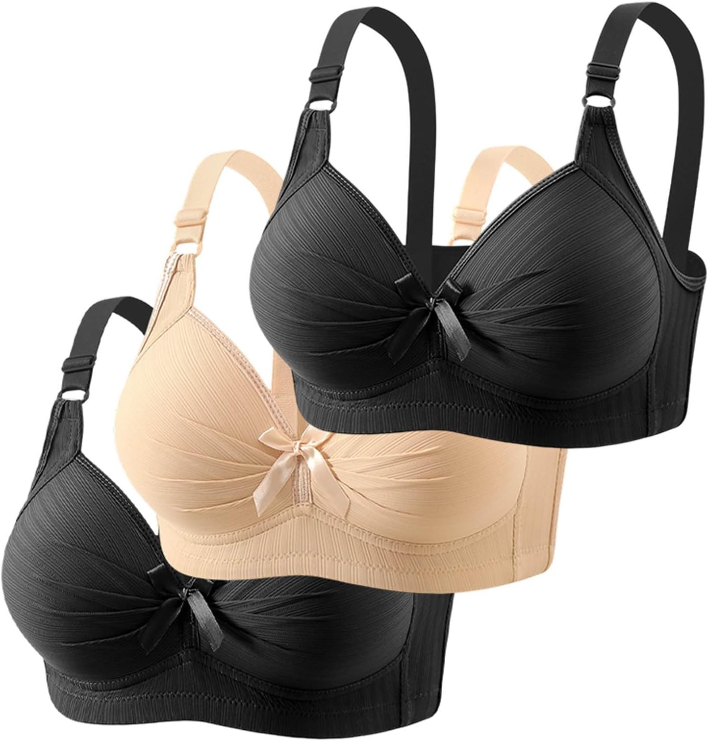 Womens Bras Women's Fashion Front Fastening Padded for Women Ultimate Comfort Bra Seamless Support Sport Stretch Action Leisure Black White Wireless UK Activewear Soft Large Bust