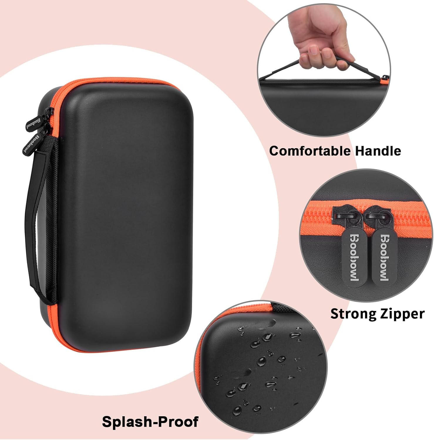 Boobowl Bluetooth Microphone Wireless Case Compatible with JBL PartyBox Wireless Mic - 2X Digital Microphones, Portable Mic Box for Rechargeable Battery, Receivers, Adapter (Bag Only)-Black - Image 4