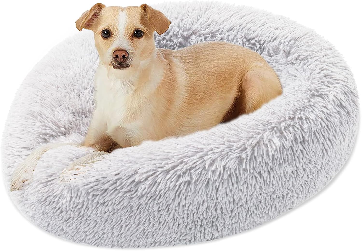 Dog Beds for Medium Dogs, Removable Cover Cuddler Round Calming Donut for Medium/Large Pets, Machine Wash Puppy Bed Furniture, High…