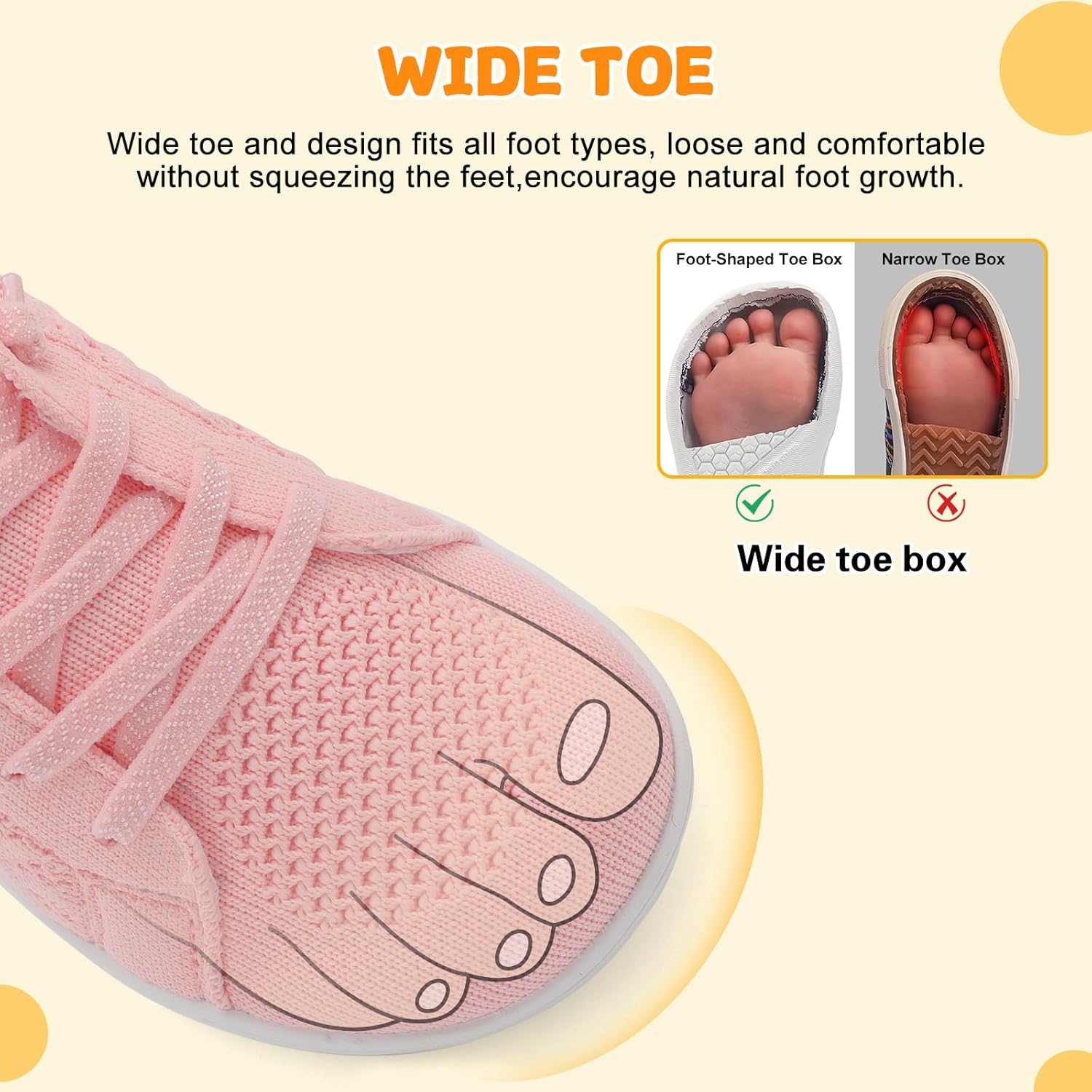 JOINFREE Toddler Shoes Girls Boys Wide Barefoot Shoes Minimalist Walking Sneakers Zero Drop Slip on Tennis Shoe Breathable Naturally Flexible - Image 3