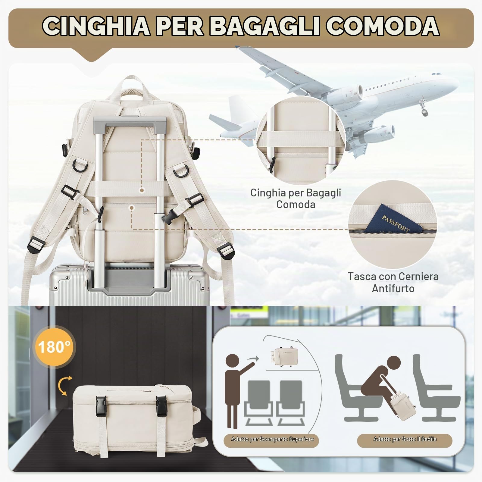 SZLX Zaino A Vuoto Bagaglio A Mano Donna, Zaino Airbag Con Sistema Di Vuoto Per Viaggi, Ryanair Viaggio Ruscksack Dimensione Cabina Con Pompa Impermeabile Uomo Valigia A Vuoto