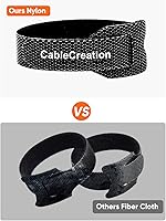 Vista 2 de CableCreation Sujetacables de sujeción reutilizables, bridas ajustables de 6 pulgadas de alta calidad, correas de organización de cables de nailon