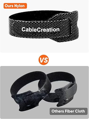 Miniatura 2 de CableCreation Sujetacables de sujeción reutilizables, bridas ajustables de 6 pulgadas de alta calidad, correas de organización de cables de nailon,