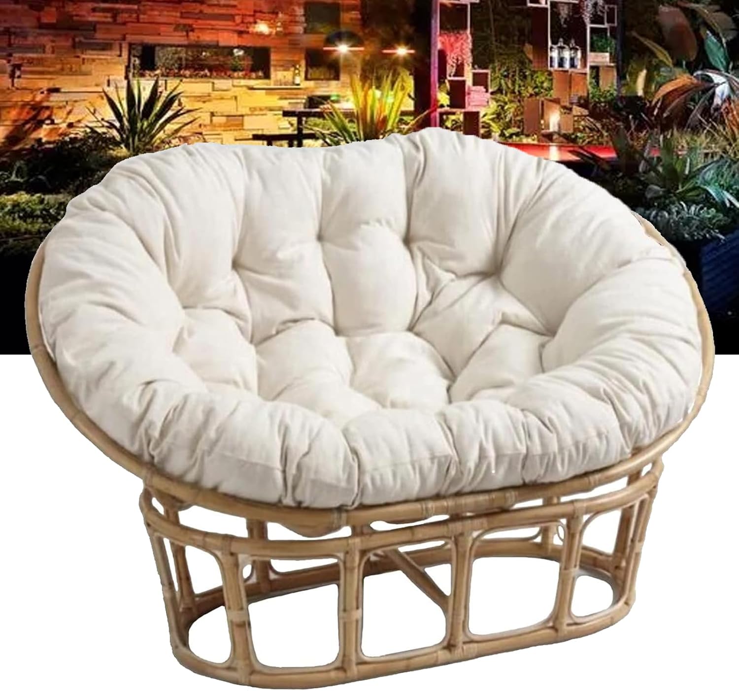 BLEMO Double Oversized Papasan, Egg Chair Cushion, Double